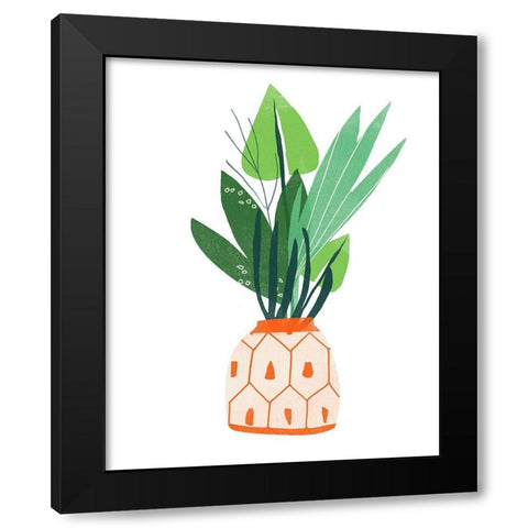 Happy Plants III Black Modern Wood Framed Art Print by Vess, June Erica
