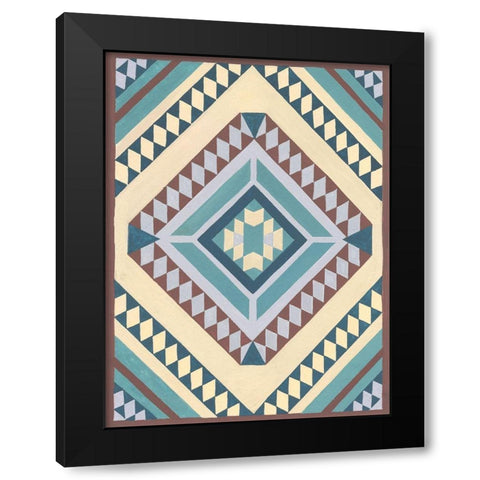 Tribal Structure II Black Modern Wood Framed Art Print with Double Matting by Wang, Melissa