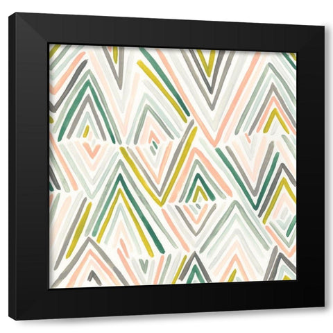 Tropic Tribal I Black Modern Wood Framed Art Print by Vess, June Erica