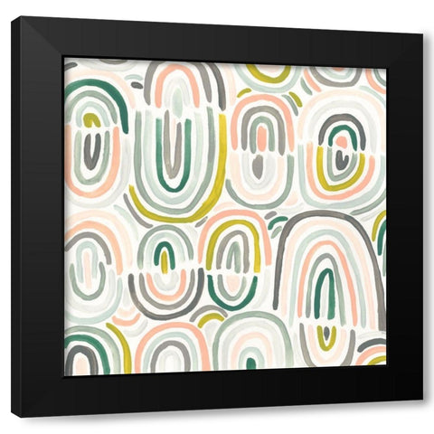 Tropic Tribal II Black Modern Wood Framed Art Print by Vess, June Erica