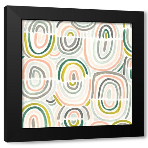Tropic Tribal III Black Modern Wood Framed Art Print with Double Matting by Vess, June Erica