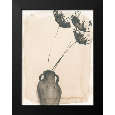 Grey Garden Vase I Black Modern Wood Framed Art Print by Parker, Jennifer Paxton