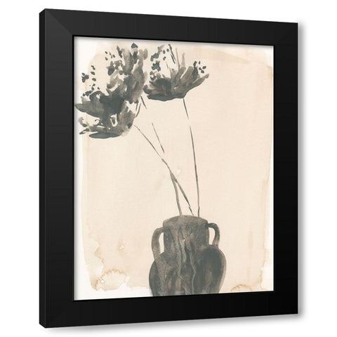 Grey Garden Vase II Black Modern Wood Framed Art Print by Parker, Jennifer Paxton