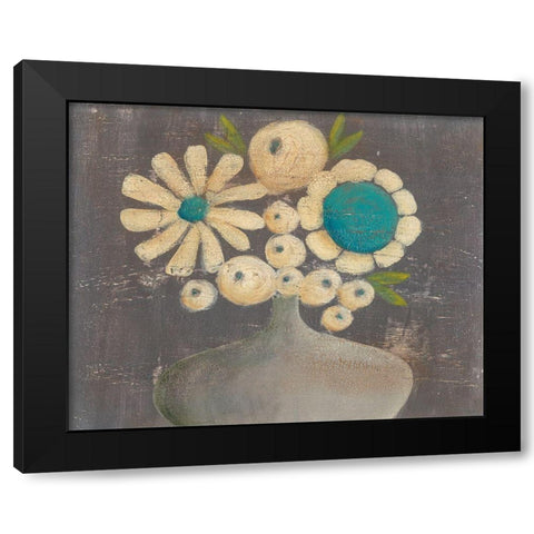 Crackled Bouquet I Black Modern Wood Framed Art Print by Moore, Regina