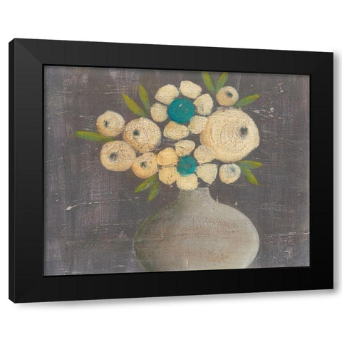 Crackled Bouquet II Black Modern Wood Framed Art Print with Double Matting by Moore, Regina