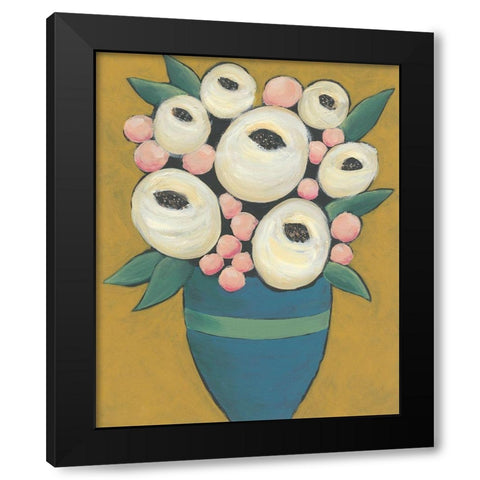 Country Garden Bouquet I Black Modern Wood Framed Art Print by Moore, Regina