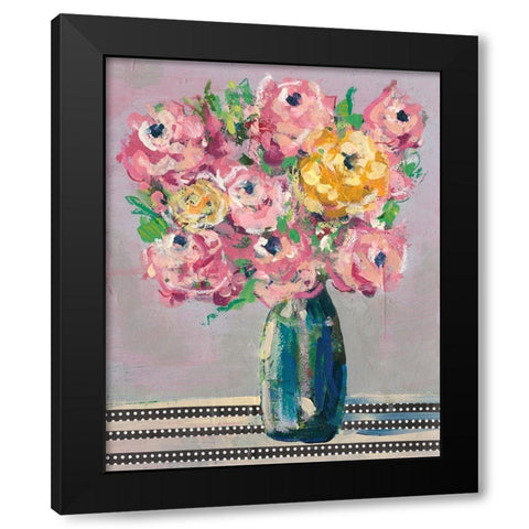 Feisty Floral I Black Modern Wood Framed Art Print with Double Matting by Moore, Regina