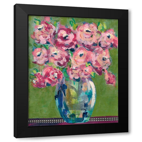 Feisty Floral III Black Modern Wood Framed Art Print by Moore, Regina