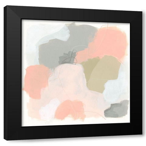 Pink Cloud I Black Modern Wood Framed Art Print with Double Matting by Vess, June Erica