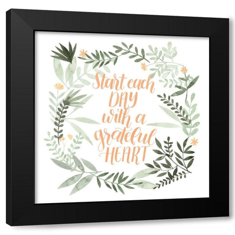 Grateful I Black Modern Wood Framed Art Print with Double Matting by Popp, Grace
