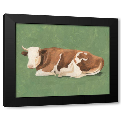 How Now Brown Cow I Black Modern Wood Framed Art Print with Double Matting by Scarvey, Emma