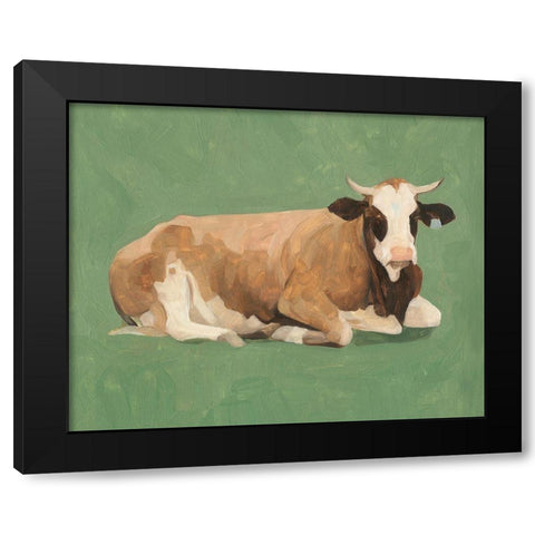 How Now Brown Cow II Black Modern Wood Framed Art Print by Scarvey, Emma