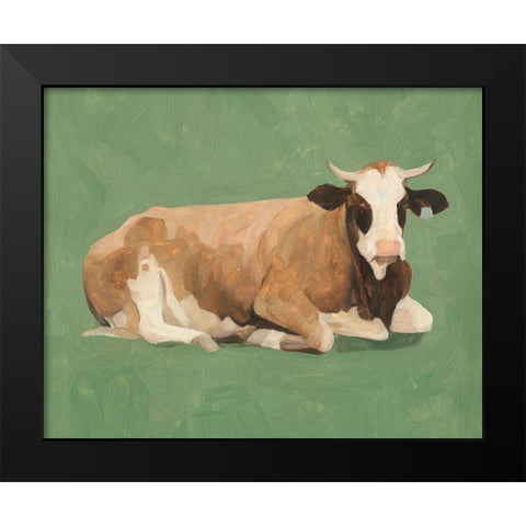 How Now Brown Cow II Black Modern Wood Framed Art Print by Scarvey, Emma