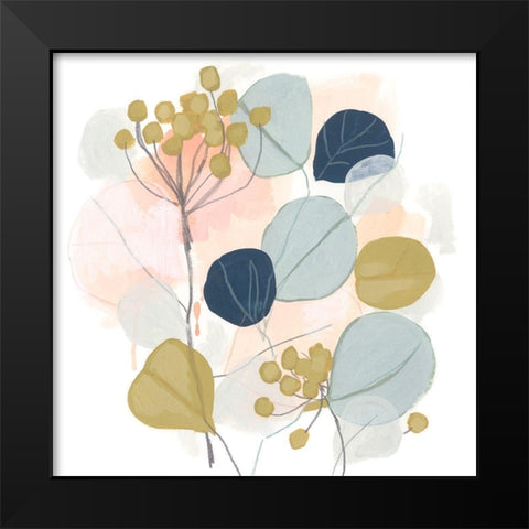 Floral Mazurka I Black Modern Wood Framed Art Print by Vess, June Erica
