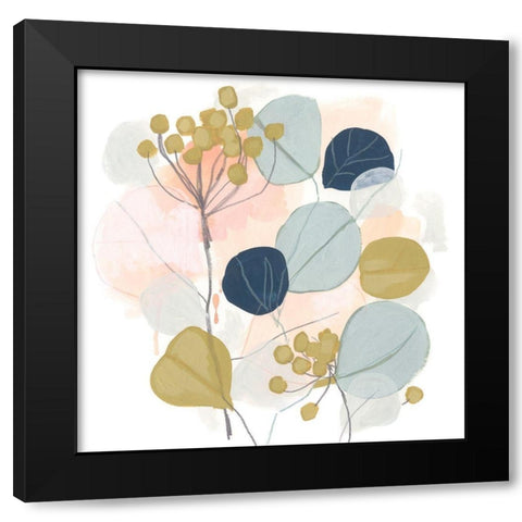 Floral Mazurka I Black Modern Wood Framed Art Print by Vess, June Erica