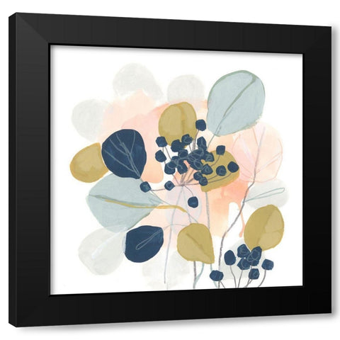 Floral Mazurka II Black Modern Wood Framed Art Print with Double Matting by Vess, June Erica