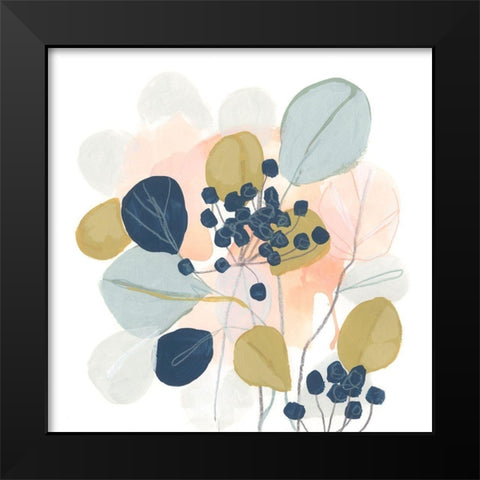 Floral Mazurka II Black Modern Wood Framed Art Print by Vess, June Erica