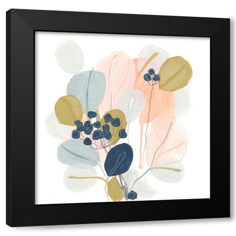 Floral Mazurka III Black Modern Wood Framed Art Print by Vess, June Erica