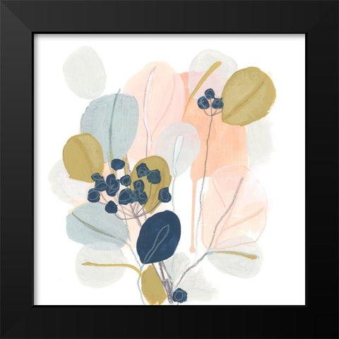 Floral Mazurka III Black Modern Wood Framed Art Print by Vess, June Erica