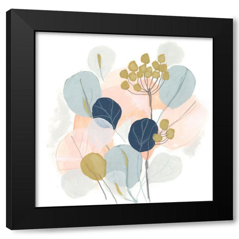 Floral Mazurka IV Black Modern Wood Framed Art Print with Double Matting by Vess, June Erica