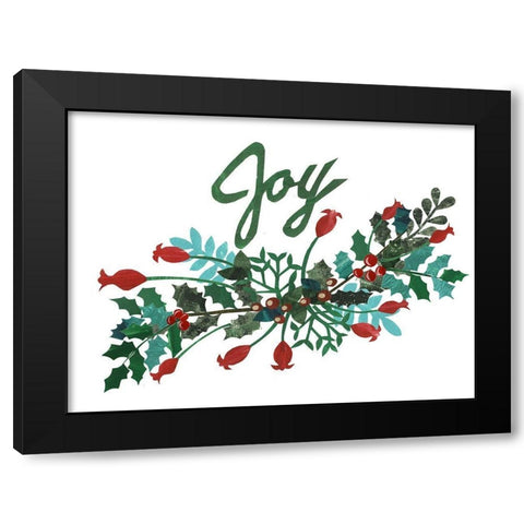 Cut Wreath Christmas I Black Modern Wood Framed Art Print by Moore, Regina