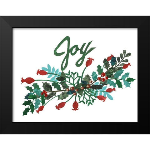 Cut Wreath Christmas I Black Modern Wood Framed Art Print by Moore, Regina