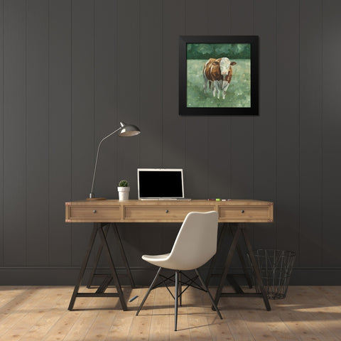 Hereford Cattle II Black Modern Wood Framed Art Print by Scarvey, Emma