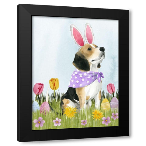 Puppy Easter II Black Modern Wood Framed Art Print with Double Matting by Popp, Grace