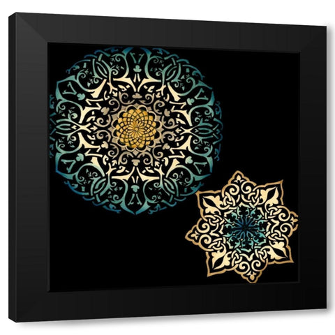 Midnight Rosette IV Black Modern Wood Framed Art Print with Double Matting by Zarris, Chariklia