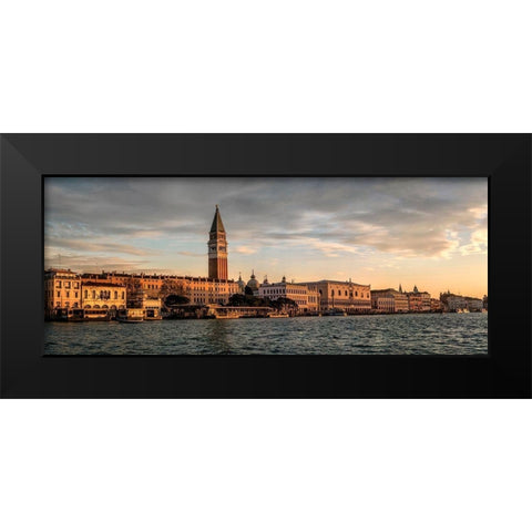 San Marco Panorama Black Modern Wood Framed Art Print by Head, Danny