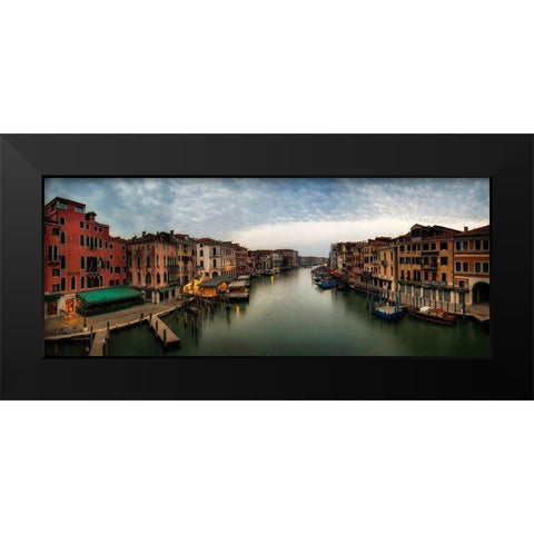 Rialto Panorama Black Modern Wood Framed Art Print by Head, Danny