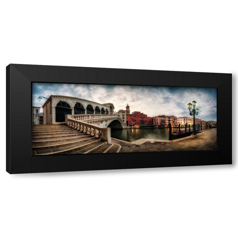 Rialto - Grand Canal Panorama Black Modern Wood Framed Art Print by Head, Danny