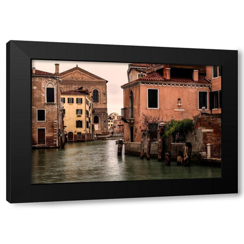 Balcony with a View Black Modern Wood Framed Art Print by Head, Danny