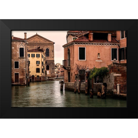 Balcony with a View Black Modern Wood Framed Art Print by Head, Danny