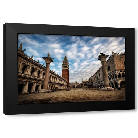 San Marco Black Modern Wood Framed Art Print with Double Matting by Head, Danny