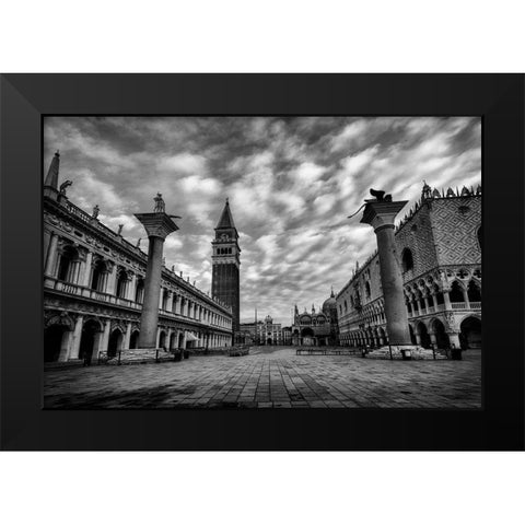 BandW San Marco Black Modern Wood Framed Art Print by Head, Danny