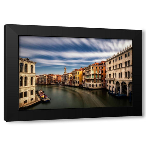 Rialto, Looking North Black Modern Wood Framed Art Print with Double Matting by Head, Danny