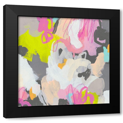 Graffiti Rhythm II Black Modern Wood Framed Art Print with Double Matting by Vess, June Erica