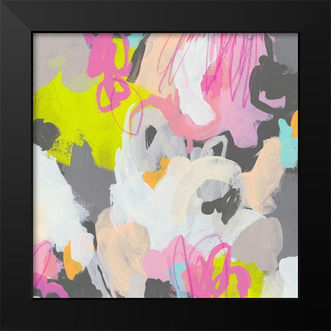 Graffiti Rhythm II Black Modern Wood Framed Art Print by Vess, June Erica