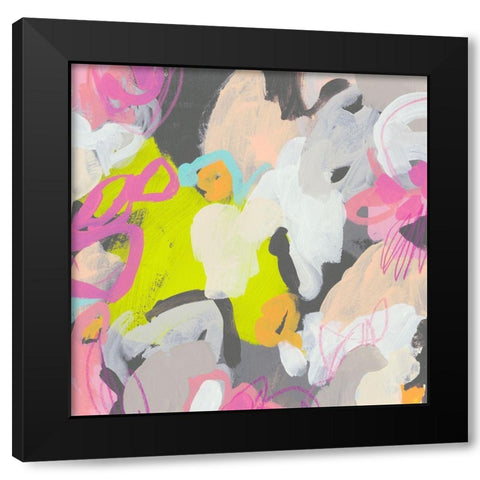 Graffiti Rhythm III Black Modern Wood Framed Art Print by Vess, June Erica