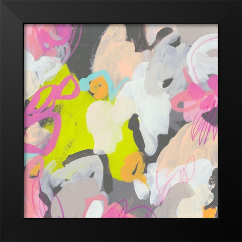 Graffiti Rhythm III Black Modern Wood Framed Art Print by Vess, June Erica