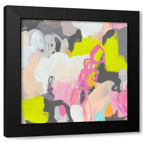 Graffiti Rhythm IV Black Modern Wood Framed Art Print by Vess, June Erica