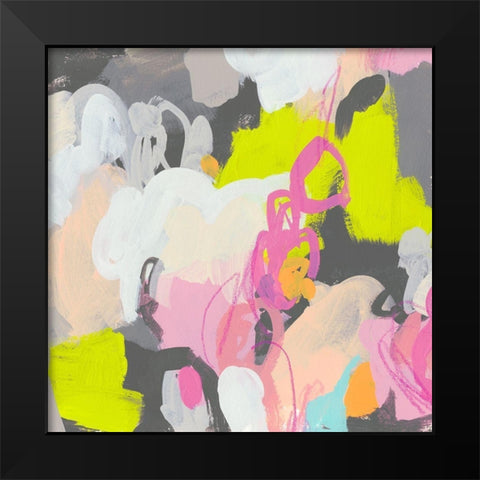 Graffiti Rhythm IV Black Modern Wood Framed Art Print by Vess, June Erica
