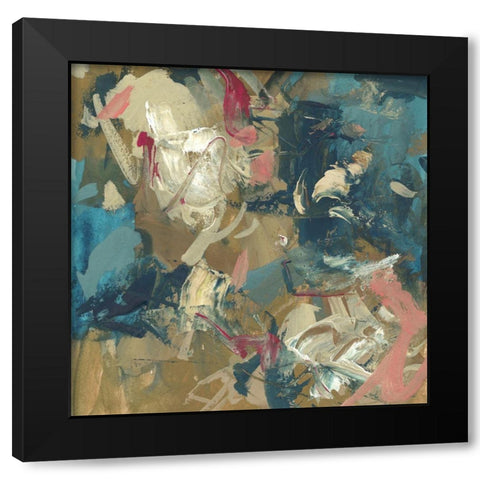 Diffusion Abstract II Black Modern Wood Framed Art Print with Double Matting by Wang, Melissa