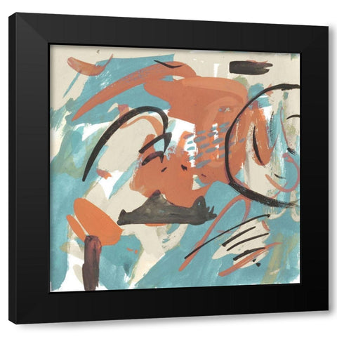 Abstract Composition IV Black Modern Wood Framed Art Print with Double Matting by Wang, Melissa