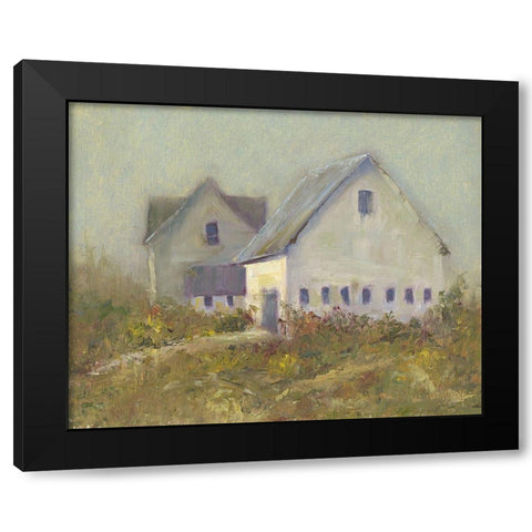 White Barn I Black Modern Wood Framed Art Print with Double Matting by Wendling, Marilyn