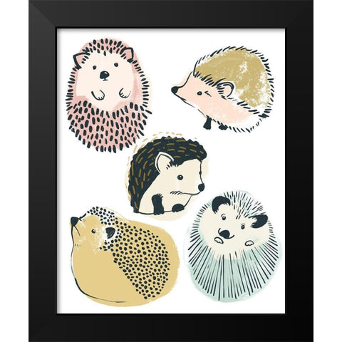 Prickle Pals I Black Modern Wood Framed Art Print by Vess, June Erica