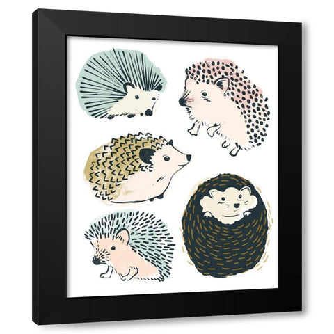 Prickle Pals II Black Modern Wood Framed Art Print by Vess, June Erica
