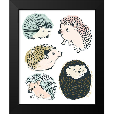 Prickle Pals II Black Modern Wood Framed Art Print by Vess, June Erica