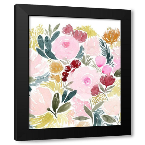 Rose Rays I Black Modern Wood Framed Art Print with Double Matting by Popp, Grace